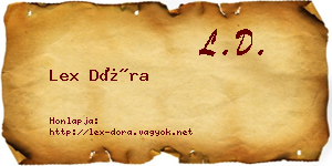 Lex Dóra névjegykártya